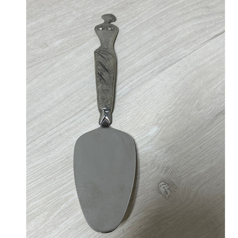 Carrol Boyes Stylized Woman Cake Server Pewter Handle Stainless Steel Pie Slicer